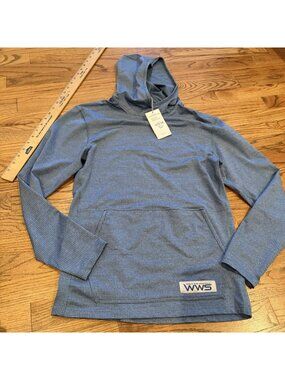 World WIde Sportsman Womens Blue Small Hooded Fishing Shirt New